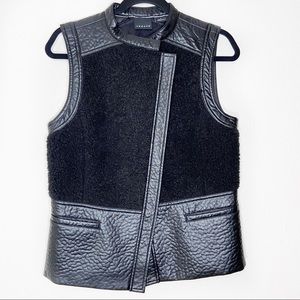 Trouve faux leather shearling Moto jacket vest